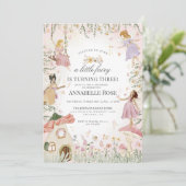 Little Fairy Verjaardag Betoverde Tuin uitnodiging (Staand voorkant)