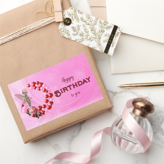 Little Fairy wenst je een Happy Birthday Rechthoekige Sticker (Geschenken)