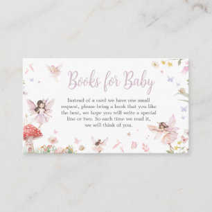 Little Fairy Whimsical Baby shower Boeken voor Bab Informatiekaartje