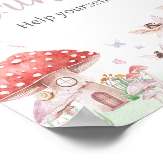 Little Fairy Whimsical Baby shower Drinken Poster (Hoek)