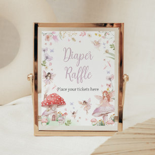 Little Fairy Whimsical Baby shower Luier Raffle Poster