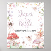 Little Fairy Whimsical Baby shower Luier Raffle Poster (Voorkant)