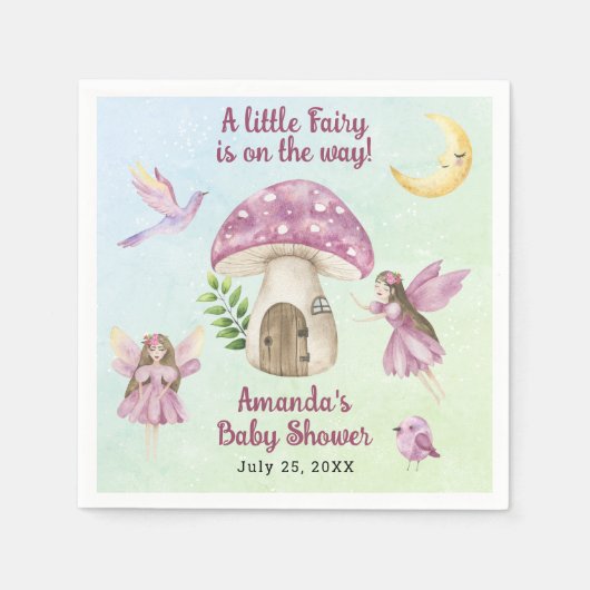 Little Fairy Whimsical Baby Shower Servet (Voorkant)