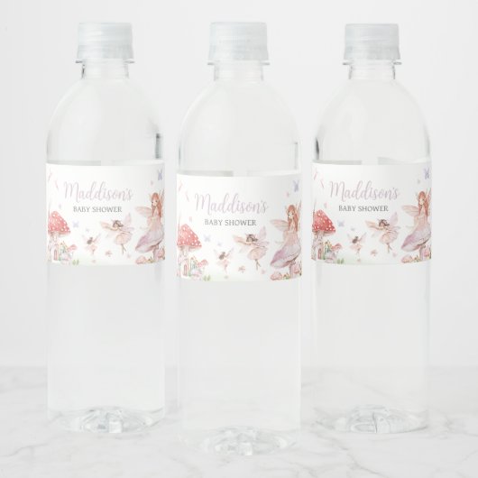 Little Fairy Whimsical Baby shower Waterfles Etiket (Flessen)