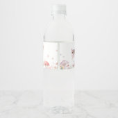 Little Fairy Whimsical Baby shower Waterfles Etiket (Achterkant)
