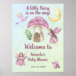 Little Fairy Whimsical Baby Shower Welcome Poster