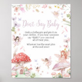 Little Fairy Whimsical Baby shower Zeg geen Baby Poster (Voorkant)