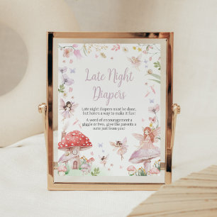 Little Fairy Whimsical Late Night Luiers Poster