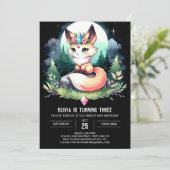 Little Fantasy Fox Verjaardag digitaal Kaart (Staand voorkant)