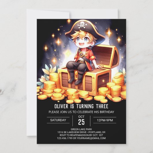 Little Fantasy Pirate Verjaardag Kaart (Voorkant)