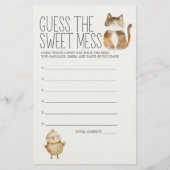 Little Farm Animals Baby shower Guess spel Flyer (Voorkant)