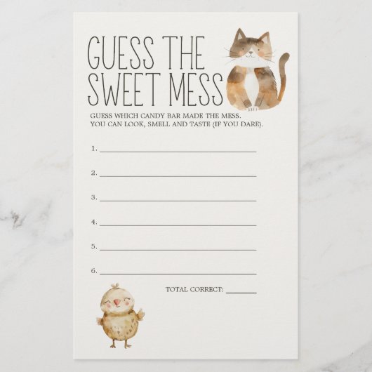 Little Farm Animals Baby shower Guess spel Flyer (Voorkant)