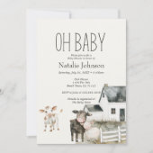 Little Farm Nursery Animals Baby Shower Uitnodigin Kaart (Voorkant)