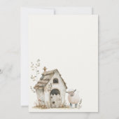 Little Farm Nursery Animals Baby Shower Uitnodigin Kaart (Achterkant)