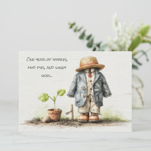 Little Farmer - 1e verjaardag boerenfeest Kaart (Staand voorkant)