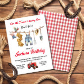 Little Farmer Clothesline 1e verjaardagsfeestje Kaart