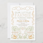 Little Farmer Harvest Scarecrow 1e verjaardag Kaart (Voorkant)