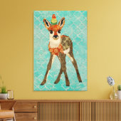 Little Fawn & Bird Canvas (Insitu (Woonkamer))