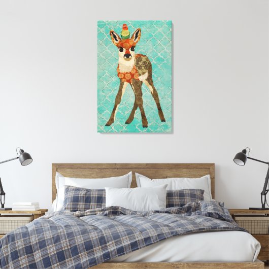 Little Fawn & Bird Canvas (Insitu (Slaapkamer))