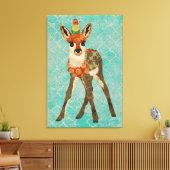 Little Fawn & Bird Canvas Afdruk (Insitu (Woonkamer))