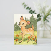 Little Fawn - Cute Deer Art Briefkaart (Staand voorkant)