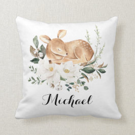 Little Fawn Forest Deer Magnolia Greenery Nursery Kussen