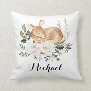 Little Fawn Forest Deer Magnolia Greenery Nursery Kussen