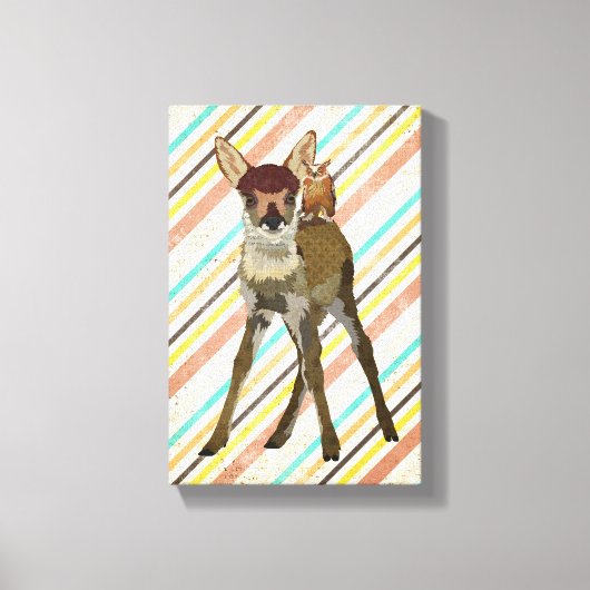 LITTLE FAWN & OWL Canvas Afdruk (Voorkant)