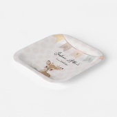 Little Fawn Woodland First Birthday Papieren Bordje (Gebogen)