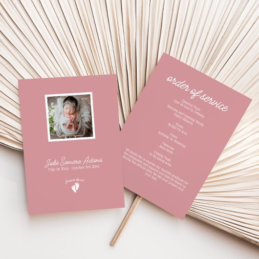 Little Feet Baby Memorial Orde of Service Programm Kaart