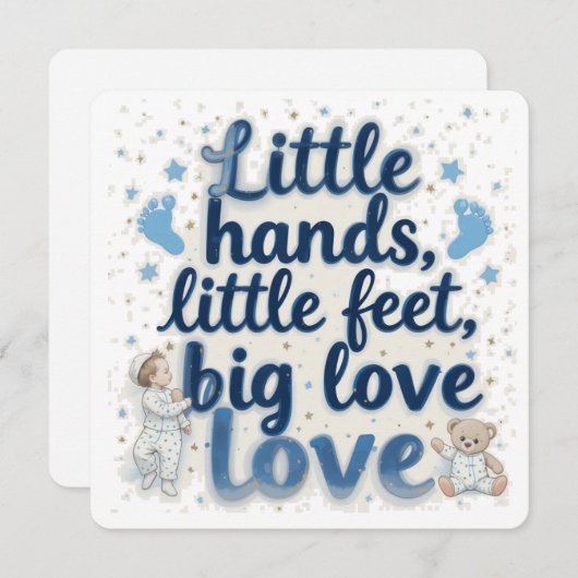 Little feet baby shower save the date (Voorkant / Achterkant)