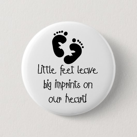 Little Feet Big Imprints Black Ronde Button 5,7 Cm (Voorkant)