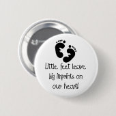 Little Feet Big Imprints Black Ronde Button 5,7 Cm (Voorkant /achterkant)