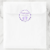 Little Feet Paarse Lavendel Baby shower Label (Tas)
