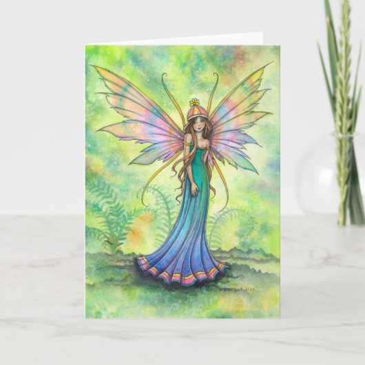 Little Fern Fairy Fantasy Art beroemd gemaakt door Kaart (Voorkant)