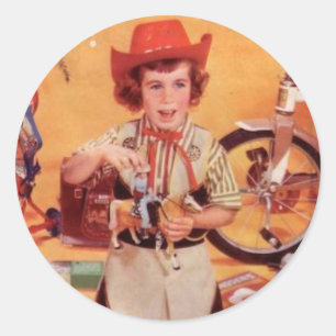 Little Fifties Cowgirl Ronde Sticker
