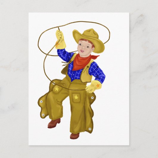 Little Fifties Style Cowboy Briefkaart (Voorkant)