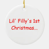 Little Filly Horse Baby's First Kerstversiering Keramisch Ornament (Achterkant)