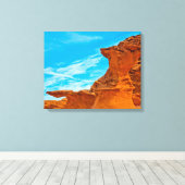 Little Finland Red Rock-sculpturen Canvas Afdruk (Insitu (Houten vloer))