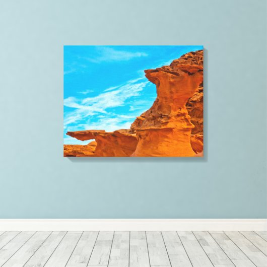 Little Finland Red Rock-sculpturen Canvas Afdruk (Insitu (Houten vloer))