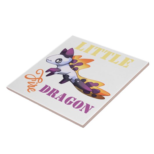 Little fire Dragon Tegeltje (Zijkant)