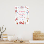 Little Firecracker 1e verjaardag welkomstbord Poster (Keuken)