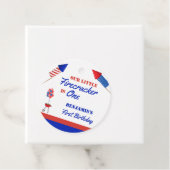 Little Firecracker 1st Birthday 4th of Juli Bedankjes Labels (In situ)