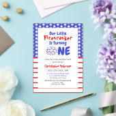 Little Firecracker 1st Birthday Acryl Uitnodigingen (Insitu (Huwelijk))