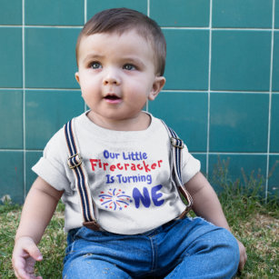 Little Firecracker 1st Birthday Baby T-Shirt