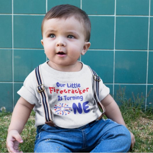 Little Firecracker 1st Birthday Baby T-Shirt