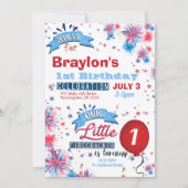Little Firecracker 1st Birthday Invitation Kaart (Voorkant)