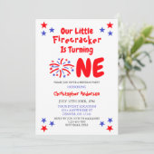 Little Firecracker 1st Birthday Kaart (Staand voorkant)