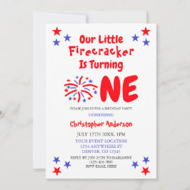 Little Firecracker 1st Birthday Kaart