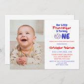 Little Firecracker 1st Birthday Kaart (Voorkant / Achterkant)